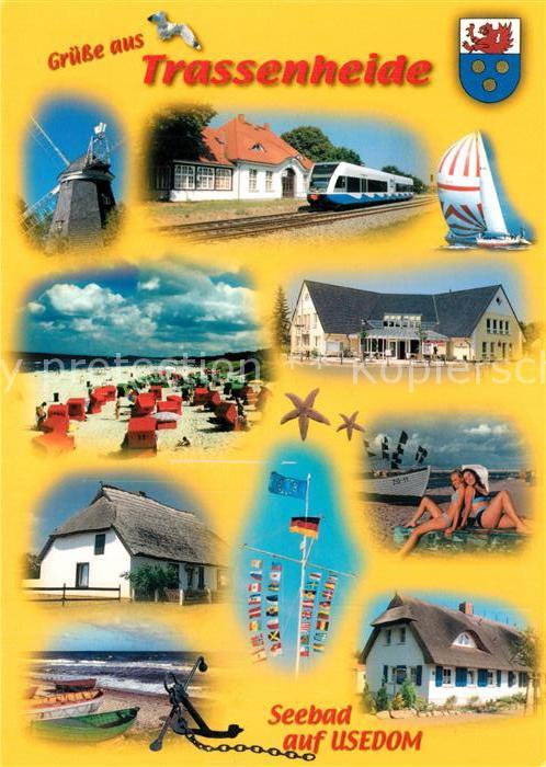 Trassenheide Usedom Windmuehle Eisenbahn Segeln Strand Hotel Restaurant Reetdach