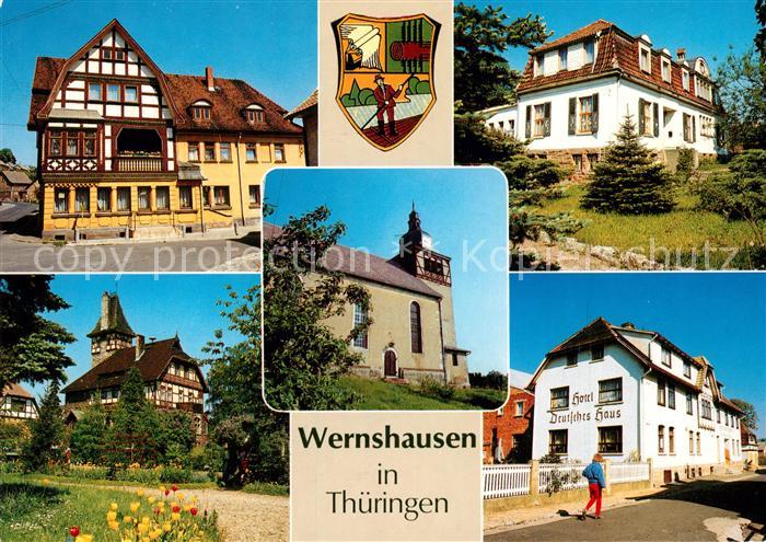 Wernshausen Gebaeude Fachwerk Kirche ehem. Rathaus Hotel Deutsches Haus