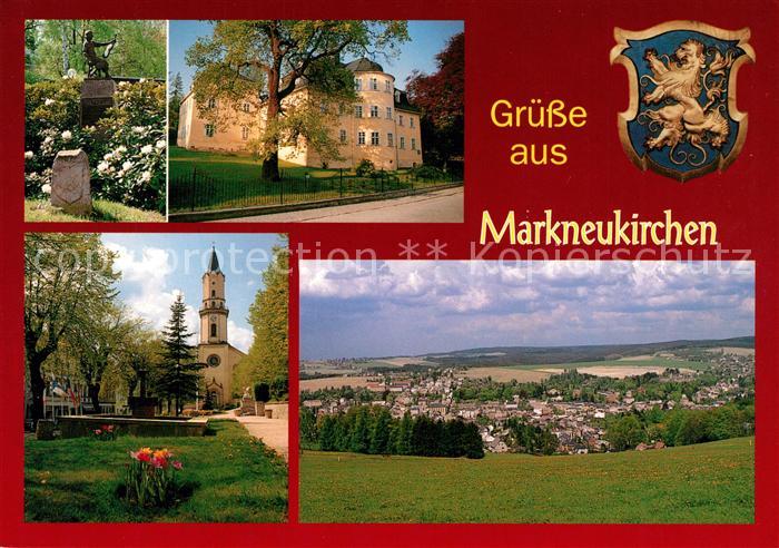 Markneukirchen Geigenmacherdenkmal Musikinstrumentenmuseum Kirche Wappen Landsch