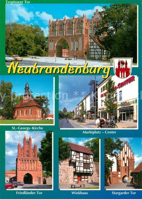 Neubrandenburg Treptower Tor St Georgskirche Marktplatz Center Friedlaender Tor