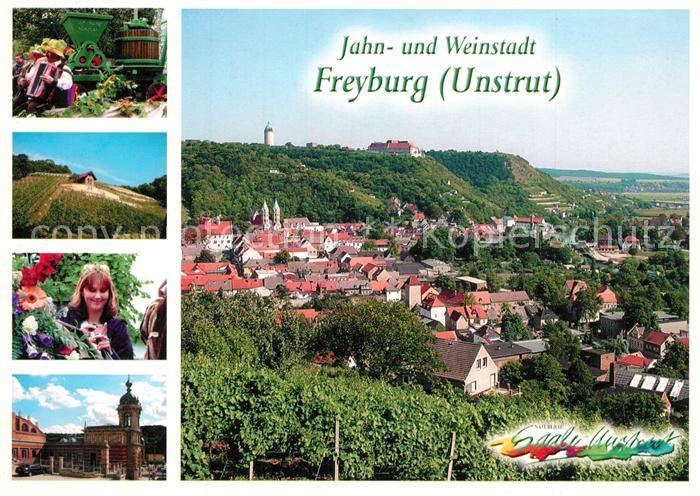 Freyburg Unstrut Stadtpanorama Festumzug Winzerfest Schlifterberg Weinkoenigin R