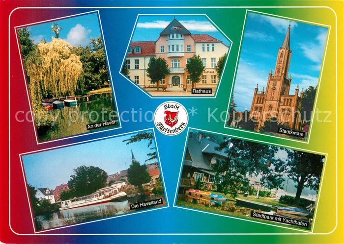 Fuerstenberg Havel Partie an der Havel Rathaus Stadtkirche Stadtpark Yachthafen