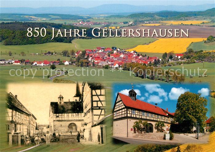 Gellershausen Hildburghausen 800 Jahre Jubilaeum Blick von Veste Heldburg Dorfan
