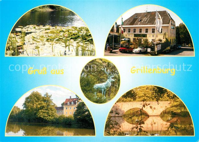 Grillenburg Jagdschloss Bogenbruecke Waldhof zu Grillenburg Gaststaette Teich Se