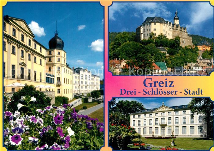 Greiz Thueringen Drei Schloesser Stadt Unteres Schloss Oberes Schloss Sommerpala