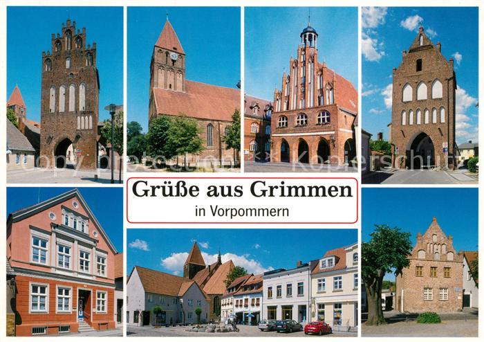 Grimmen Muehlentor Kirche Rathaus Greifswalder Tor Muehlenstrasse Markt Alte Sch