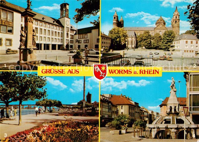 Worms Rhein Rathaus Dom Rheinufer Siegfriedbrunnen