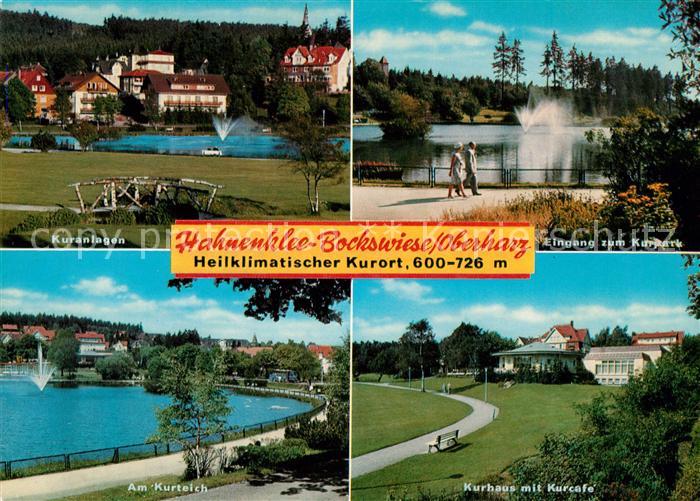 Hahnenklee-Bockswiese Harz Kuranlagen Kurpark Teich Kurhaus Kurcafe