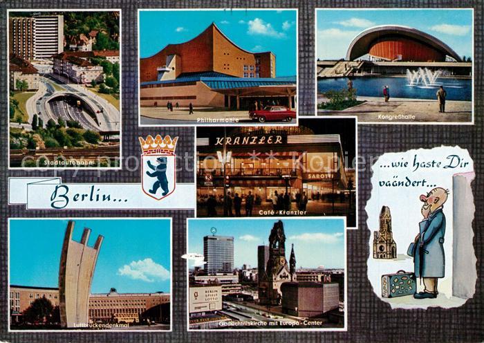 Berlin Stadtautobahn Philharmonie Kongresshalle Luftbrueckendenkmal Gedaechtnisk