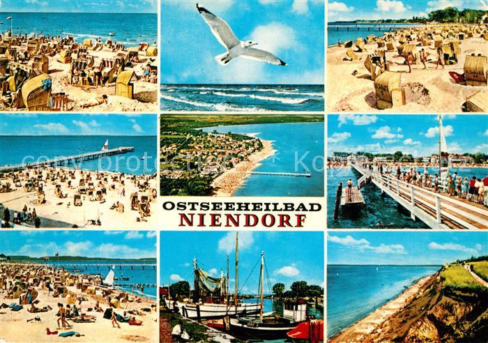 Niendorf Ostseebad Strand Seebruecke Fischerhafen Moewe Steilkueste Fliegeraufna