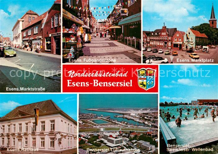 Bensersiel Wellenbad Esens Marktstrasse Fussgaengerzone Marktplatz Rathaus Lufta
