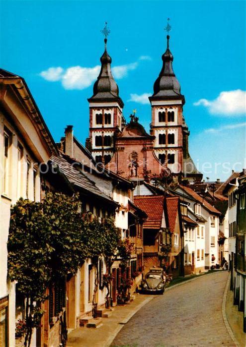 Amorbach Miltenberg Abteigasse mit Blick zur Abteikirche