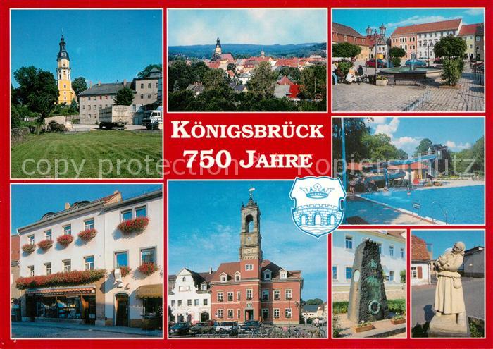 Koenigsbrueck Kirche Panorama Markt Stadtbad Curt Tausch Strasse Rathaus Krieger