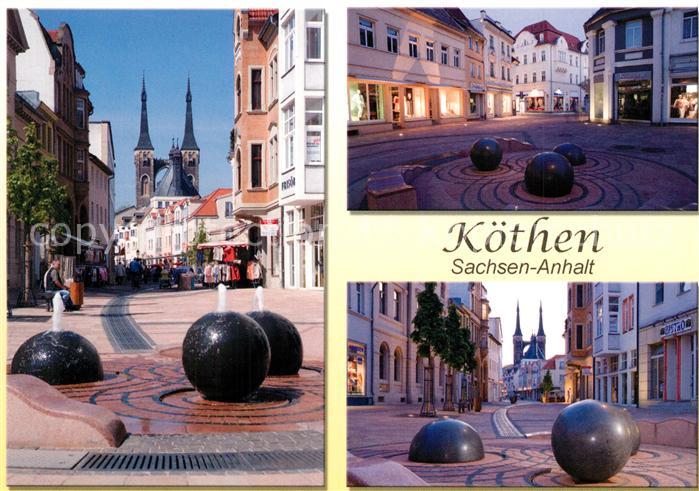 Koethen Anhalt Schalaunische Strasse Wasserspiele Fussgaengerzone Altstadt