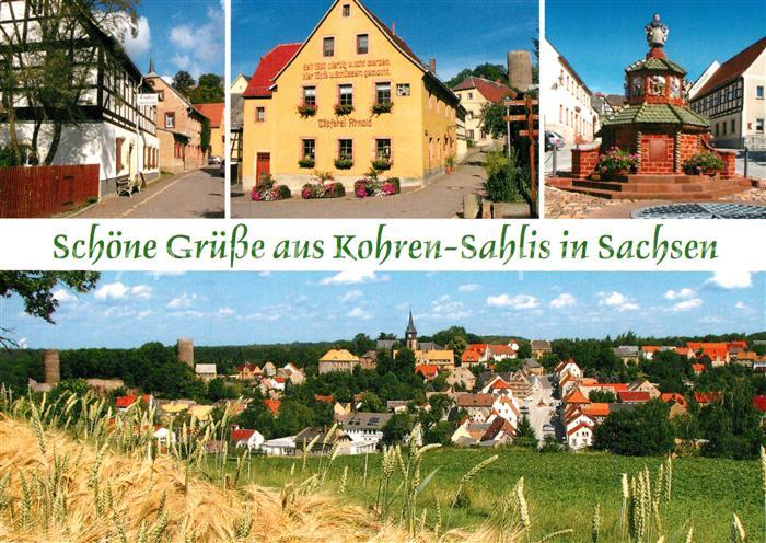 Kohren-Sahlis Ortsmotive Toepferei Toepferbrunnen Panorama Felder