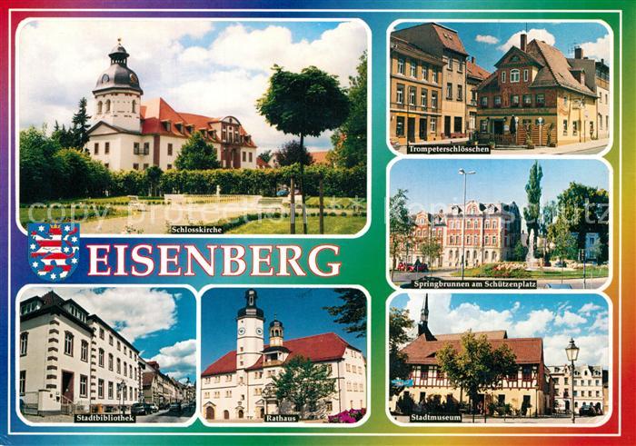 Eisenberg Thueringen Schlosskirche Trompeterschloesschen Springbrunnen Schuetzen