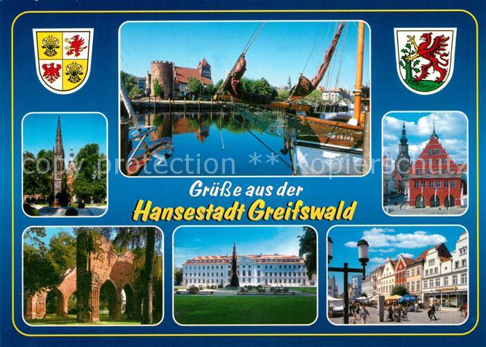 Greifswald Hafen Rathaus Kirche Ruine Landesmuseum Innenstadt Wappen