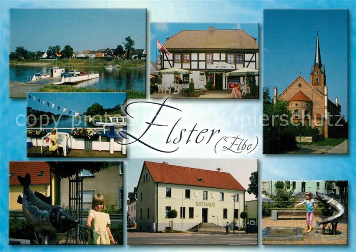 Elster Bad Gierseilfaehre Restaurant Eiscafe Zur Faehre Kirche Wappentiere Ratha