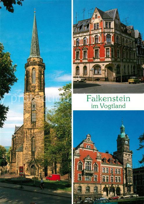 Falkenstein Vogtland Kirche zum Heiligen Kreuz Plauensche Strasse Rathaus