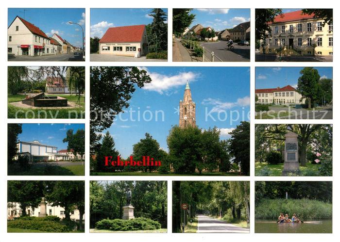 Fehrbellin Teilansichten Kirche Denkmal Gedenkstein Alleestrasse Stadtpark See