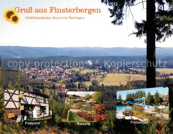 Finsterbergen Panorama Blick vom hohen Koernberg Postpoint Kurzone Freibad