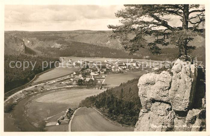 Beuron Donautal Panorama Blick ins Donautal Schwaebische Alb