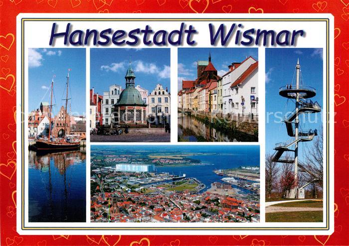 Wismar Mecklenburg Hafen Wassertor Wasserkunst Markt Muehlengrube St Niklai Kirc