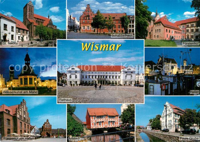 Wismar Mecklenburg St Nikolai Kirche Schabbelhaus Fuerstenhof Wasserkunst Markt