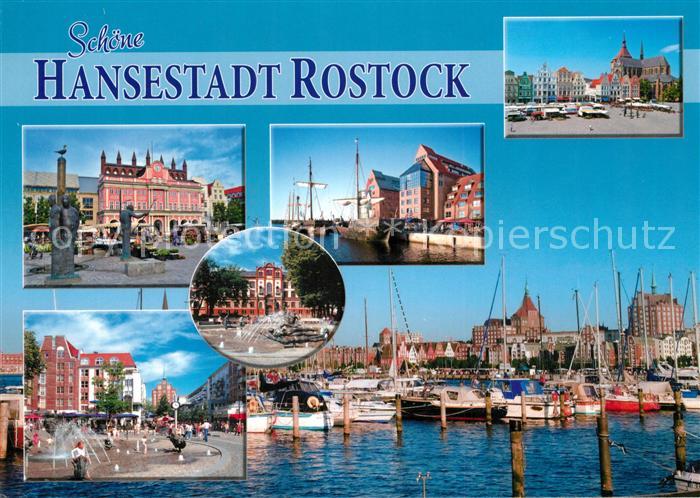 Rostock Marktplatz Innenstadt Altstadt Hafen Segelschiffe