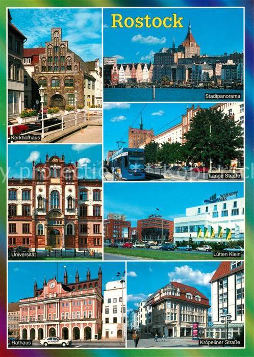 Rostock Kerkhofhaus Stadtpanorama Universitaet Lange Strasse Luetten Klein Ratha