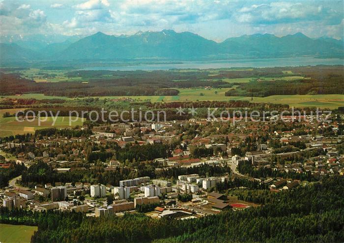 Traunreut Chiemsee Alpenpanorama Fliegeraufnahme