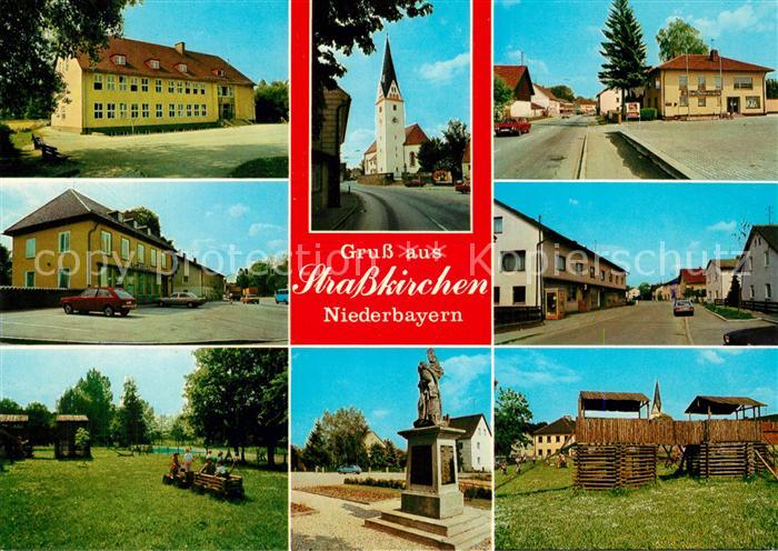 Strasskirchen Donau Ortsmotive Kirche Spielplatz Denkmal