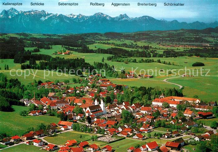 Steingaden Oberbayern Alpenpanorama Fliegeraufnahme