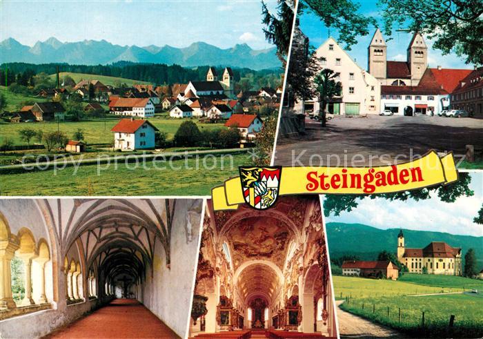 Steingaden Oberbayern Gesamtansicht mit Alpenpanorama Kirche Wallfahrtskirche Wi
