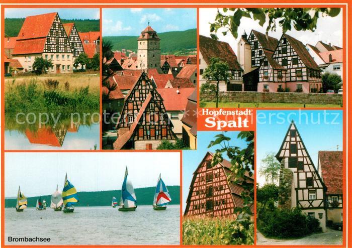 Spalt Fachwerkhaeuser Kirche Brombachsee Segeln