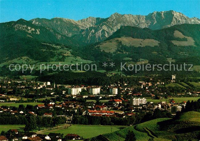 Sonthofen Oberallgaeu mit Daumengruppe Fliegeraufnahme