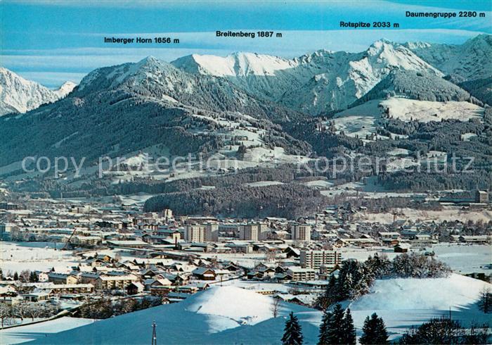 Sonthofen Oberallgaeu Panorama Wintersportplatz Allgaeuer Alpen