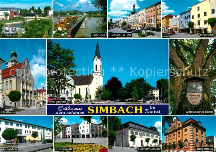 Simbach Inn Inntalklinik Innbruecke Innstrasse Wittelsbacher Eiche Kirchenplatz