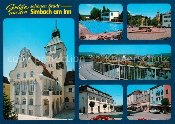 Simbach Inn Kirche Freibad Brunnen Inn Bruecke Innenstadt