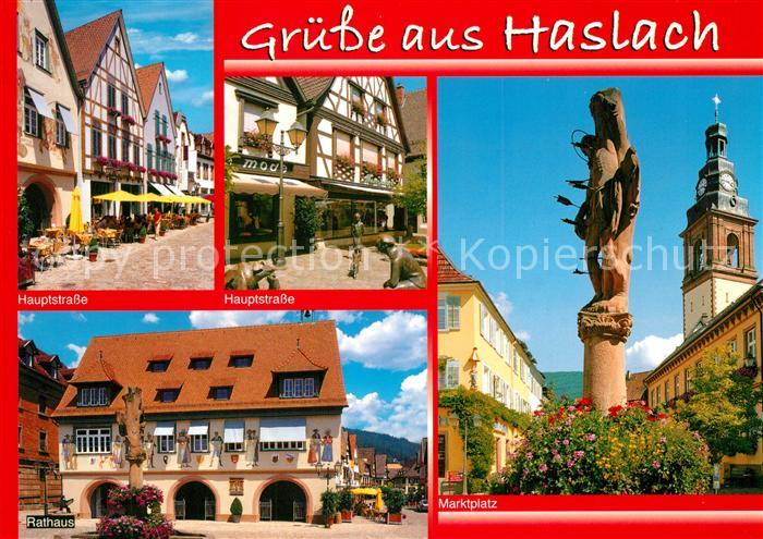 Haslach Kinzigtal Hauptstrasse Marktplatz Brunnen Kirchturm Rathaus
