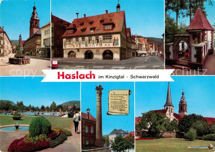 Haslach Kinzigtal Innenstadt Brunnen Kirche Fassadenmalerei Kapelle Freibad Stor