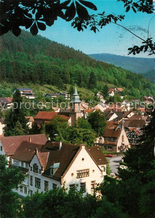 Bad Herrenalb Ortsansicht mit Kirche Luftkurort im Schwarzwald