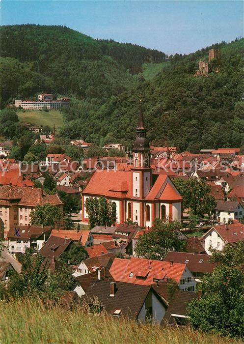 Waldkirch Breisgau Ortsansicht mit Kirche Luftkurort im Schwarzwald