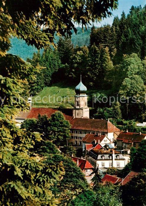 Triberg Schwarzwald Ortsansicht mit Wallfahrtskirche Kurort
