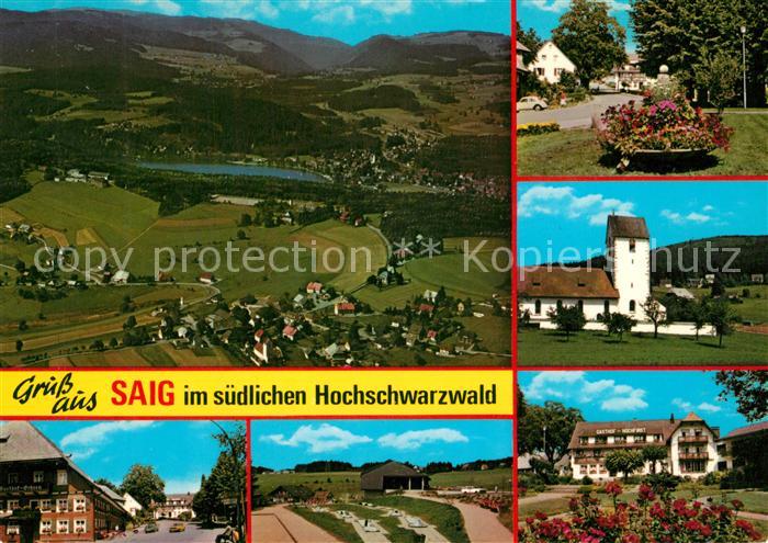 Saig Schwarzwald Teilansichten Kirche Hotel Restaurant Fliegeraufnahme