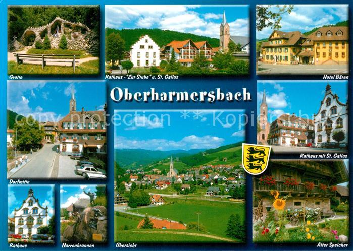 Oberharmersbach Grotte Dorfmitte Rathaus Narrenbrunnen Hotel Alter Speicher Luft