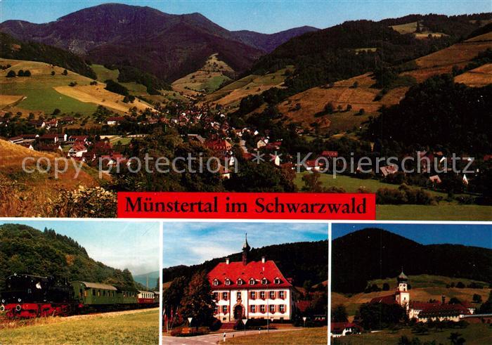 Muenstertal Schwarzwald Landschaftspanorama Museumseisenbahn Rathaus St Trudpert