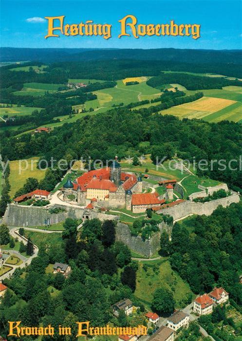 Kronach Oberfranken Festung Rosenberg Naturpark Frankenwald Fliegeraufnahme