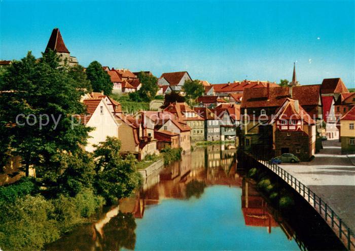 Kronach Oberfranken Partie am Fluss Altstadt