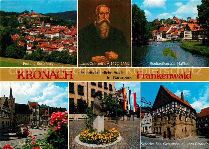 Kronach Oberfranken Stadtbild mit Festung Rosenberg Locas Cranach Geburtshaus Ha